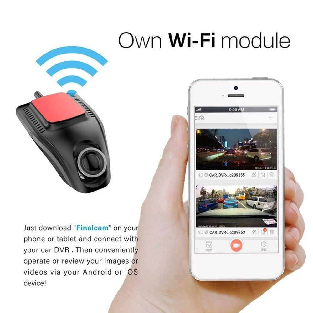 Small Eye Dash Cam, Car DVR Full HD Recorder Camera with Wifi