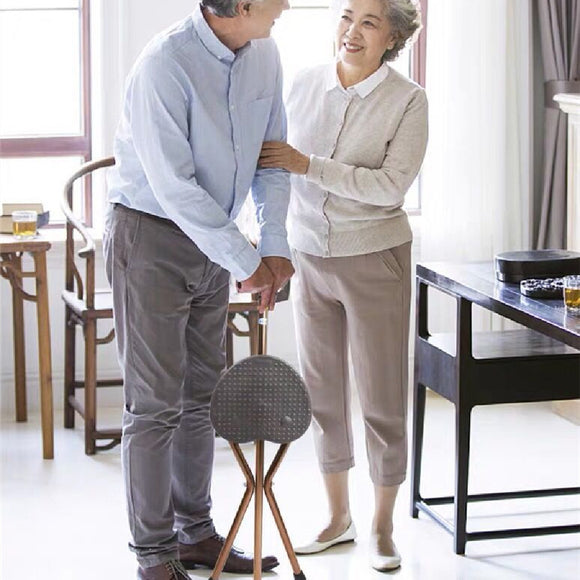 Elderly, Aluminum Alloy, Triangle Cane, Stool