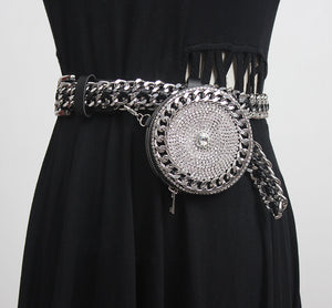 Diagonal Bag Single Shoulder Rhinestone Belt Decoration