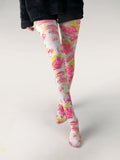 Thin Printed Pantyhose, Abstract Retro Stockings
