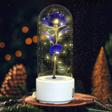 Creative 2-in-1 Rose Flowers LED Light, Bluetooth-compatible Speaker Valentine's Day Gift, Rose Luminous Night Light, Ornament in Glass Cover