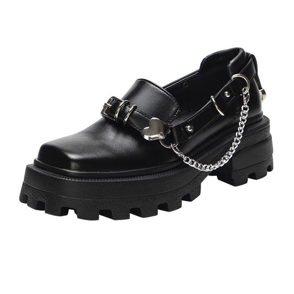 New British Style Leather Shoes, Fashion Wild Square Head Mary Jane