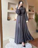 Solid Color Muslim Women's Clothing Dress