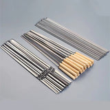 Stainless Steel Wooden Handle Barbecue Sticks