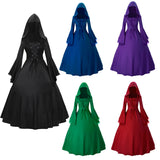 Halloveen Medieval Retro Gothic Plus Size Trumpet Sleeve Stage Party Dress
