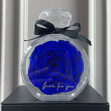 Natural Eternal Fake Flower Ornaments, Transparent Cover Dried Rose Gift Box for Christmas New Year Valentine's Day, Home Decor