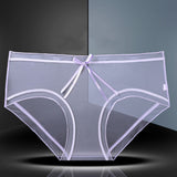 Full Transparent Panties, Women's Mesh Lace, Mid-waist Large Size Undies