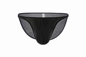 Men's Thin Ice Silk Underwear, U-convex Micro Sheer Briefs (Pack of 2)