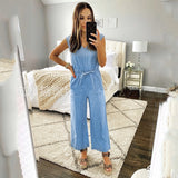 Sexy Women’s Suspender Jumpsuit – Casual Stitching Detail Fashion Overalls