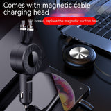 Telescopic Car Charger, Multifunctional 5A Fast Charge Data Cable