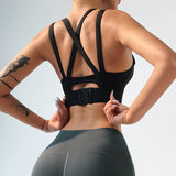 Crossover One-piece Shockproof Yoga Brassiere