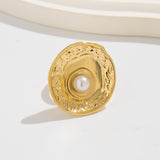 Fashion Inlaid Pearl Flower Ring