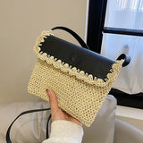 Women's Straw Mori Western Style, All-matching Beach Crossbody Bag