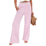 Loose-fit, Ruched, High-waisted, Straight-leg Women's Trousers