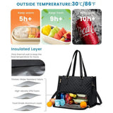 Convenient Commute New Women's Insulated Lunch Bag, Leak-proof Large Purse, Diagonal Computer Storage Case