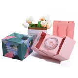 Creative Eternal Rose Box, Soap Flower Jewelry Ring Necklace Storage Case, Valentine's Surprise Gift