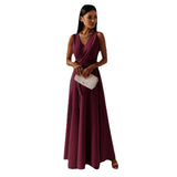Women's Clothing, Solid Color V-neck Formal Dress