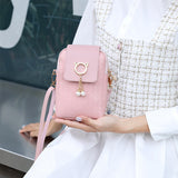 Mobile Phone Bags Women's Woven Pearl Tassel Cover Type Crossbody Shoulder Bag