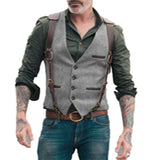 European and American, Casual Solid Color Men's Vest