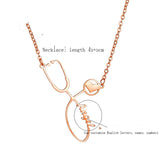 Creative Stainless Steel Love Stethoscope Clavicle Chain Tide