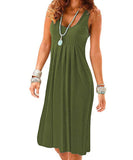 Sexy Dress with Solid Prints, Cotton Fitted Skirt