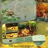 Handmade Model Toy, DIY Iron Box with Light Doll House