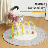 Folded S Type Cats' Tunnel, Spring Mouse, Outdoor Toys for Kittens, Interactive Pet Supplies