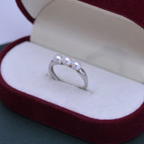 Fresh Water 4-45mm White Perfect Circle Strong Light Almost Flawless Pearl Ring