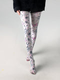 Thin Printed Pantyhose, Abstract Retro Stockings