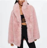 Women’s Faux Fur Thick Winter Coat – Elegant Warm Long Jacket