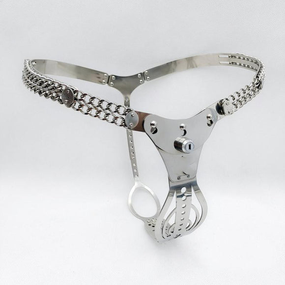 Stainless Steel Female Metal Chastity Belt Lock, Catheter Device