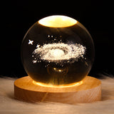 Luminous Starry Sky and Planets Moon - Crystal Ball Small Night Lamp, Projection Ambience Light, Creative Gift Ideas