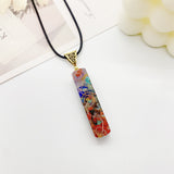 Retro Reiki Healing Energy Crystal Pendant of Natural Stone for Yoga Meditation, Spiritual 7 Chakra Jewelry Necklace Amulet