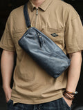 Genuine Leather Motorcycle Crossbody Fanny Pack