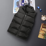 Plus Size Trendy Vest, Men's Warm Puffer, No-sleeves Jacket