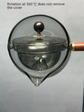 Semi-automatic Rotary Heat-resistant Glass Teapot, Lazy Tea Making with Infuser and Wooden Handle, Office Home Accessories Kitchen Gadgets