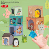 DIY Soft Rubber Finger Toys, Animal Matching House Accessories