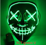Black V Halloveen Horror Glowing Mask
