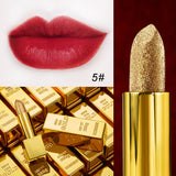 Velvet Matte, Non-stick, No Fade, Fashionable Shiny Gold Cup Powder Lipstick