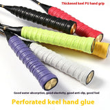 Thick Badminton Sweat Absorbing Perforated Non-slip Breathable Keel Grip Tape, Sticky Tennis Rackets Fishing Rod Rubber (Pack of 6)