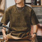 Retro Washed T-shirt, Heavy Short-sleeved Shirt for Men