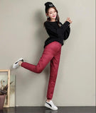 Oversized Straight-fit Down Cotton Casual Pants