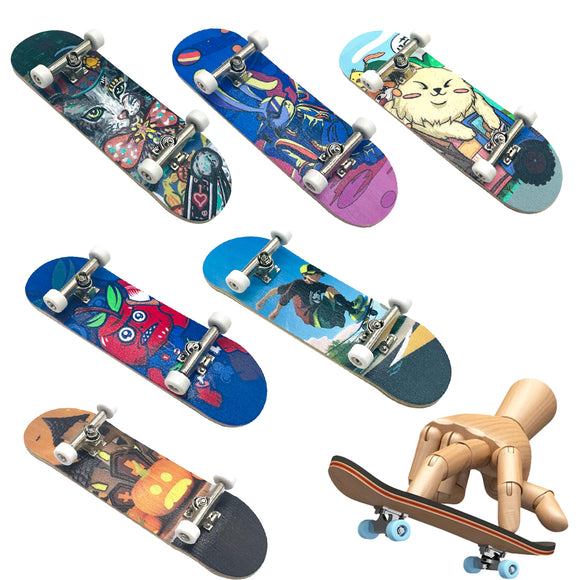 DIY Toy Skates, Park Tech, Deck Stunt Part with Metal Bracket and Bearing Wheel, Professional Finger Skateboards