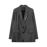 Embroidered, Old-school Casual Blazer for Men