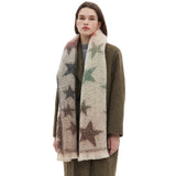 Women’s Gradient Star Scarf – Jacquard Knit Autumn Winter Circle Neck Wrap