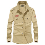 Solid Color Long Sleeves, Military Style Pocket Shirt