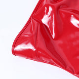 Bright Leather One-shoulder Breast-packed Hip Skirt