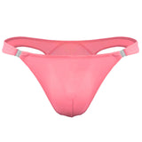 Men's Translucent, Ice Silk, Low Waist Buckle, T-back Underwear