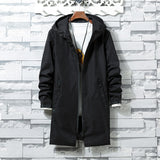 Solid Color Mid Length, Autumn Hooded Jacket Coat