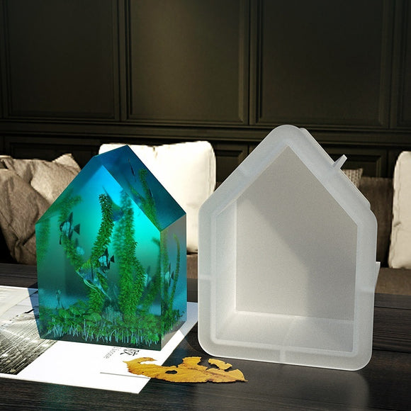 DIY Crystal Glue House Specimen Table Three-dimensional Silicone Mold